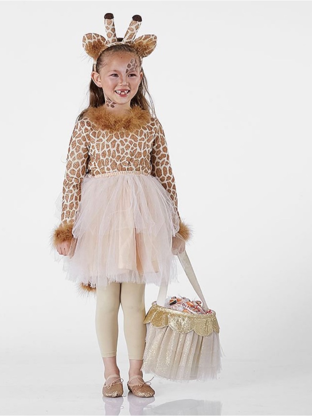 Pottery barn kids Giraffe Tutu Kids Costume Dress - Tan & Cream